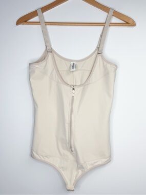 SHAPERX nude Beige Shapewear thong zip up front size large